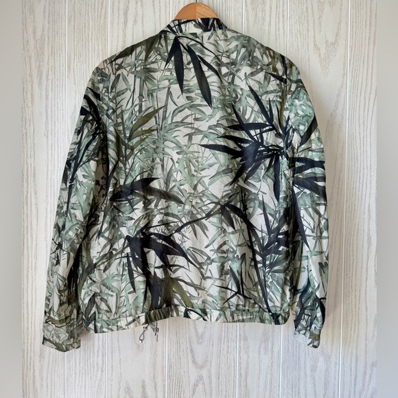 Massimo Dutti Palm Leaf Printed Bomber Jacket Lightweight Size M NWOT - Picture 7 of 7